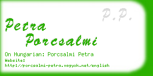 petra porcsalmi business card